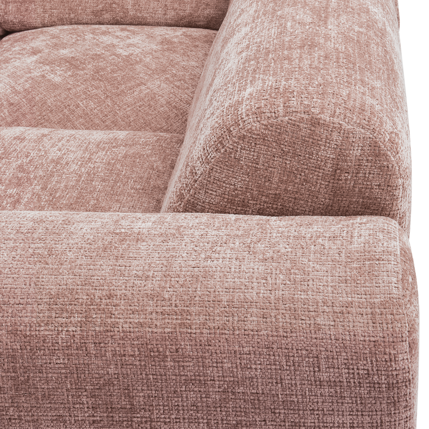 Kampinė sofa CLOUD, dešinė, taupe/rožinės spalvos šenilinis audinys