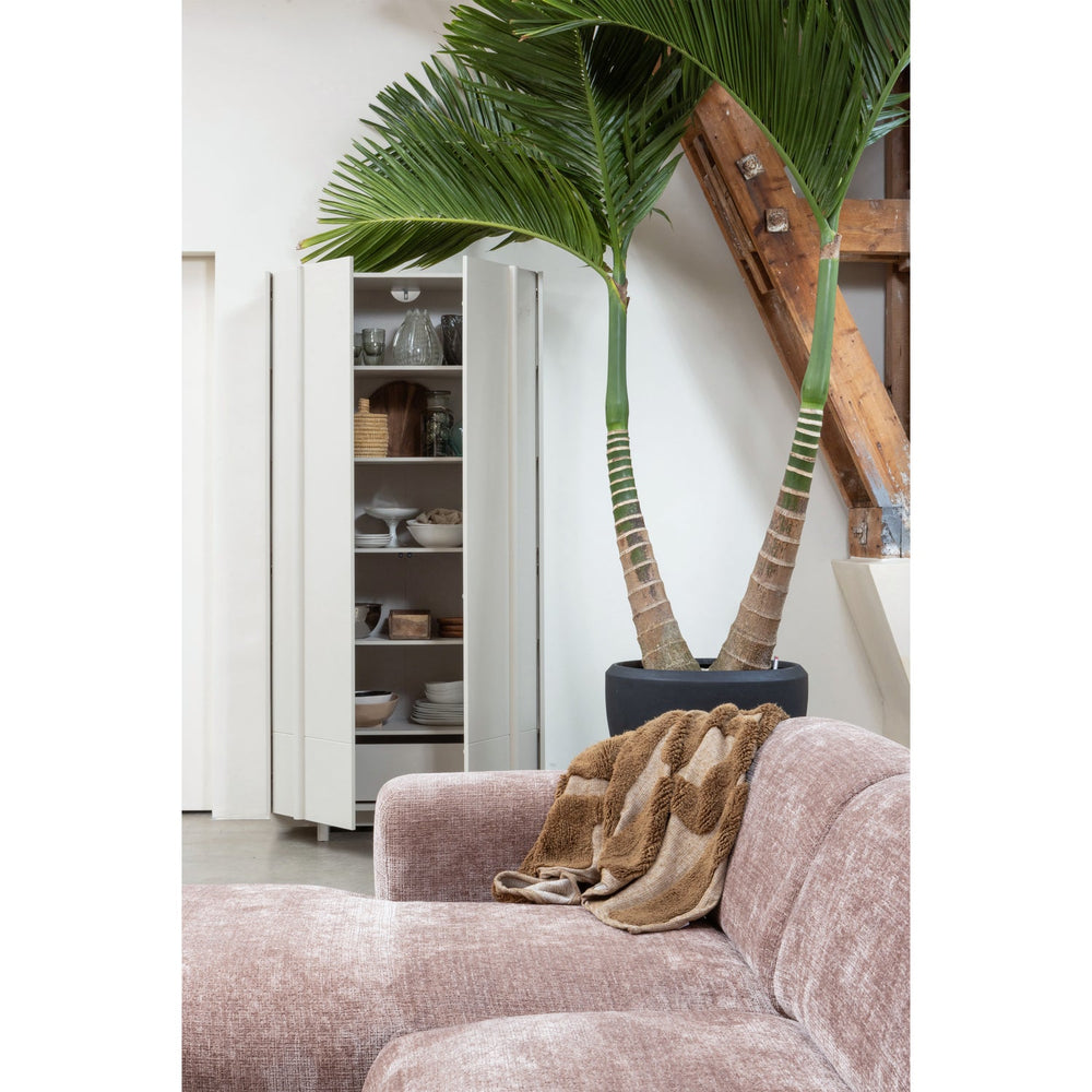 Kampinė sofa CLOUD, dešinė, taupe/rožinės spalvos šenilinis audinys