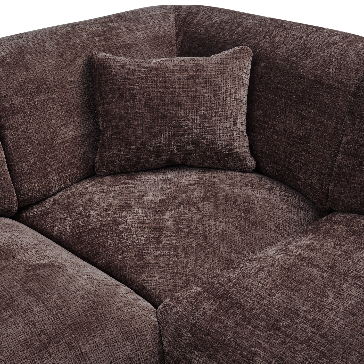 Kampinė sofa CLOUD, dešinė, pintas audinys, šiltai ruda