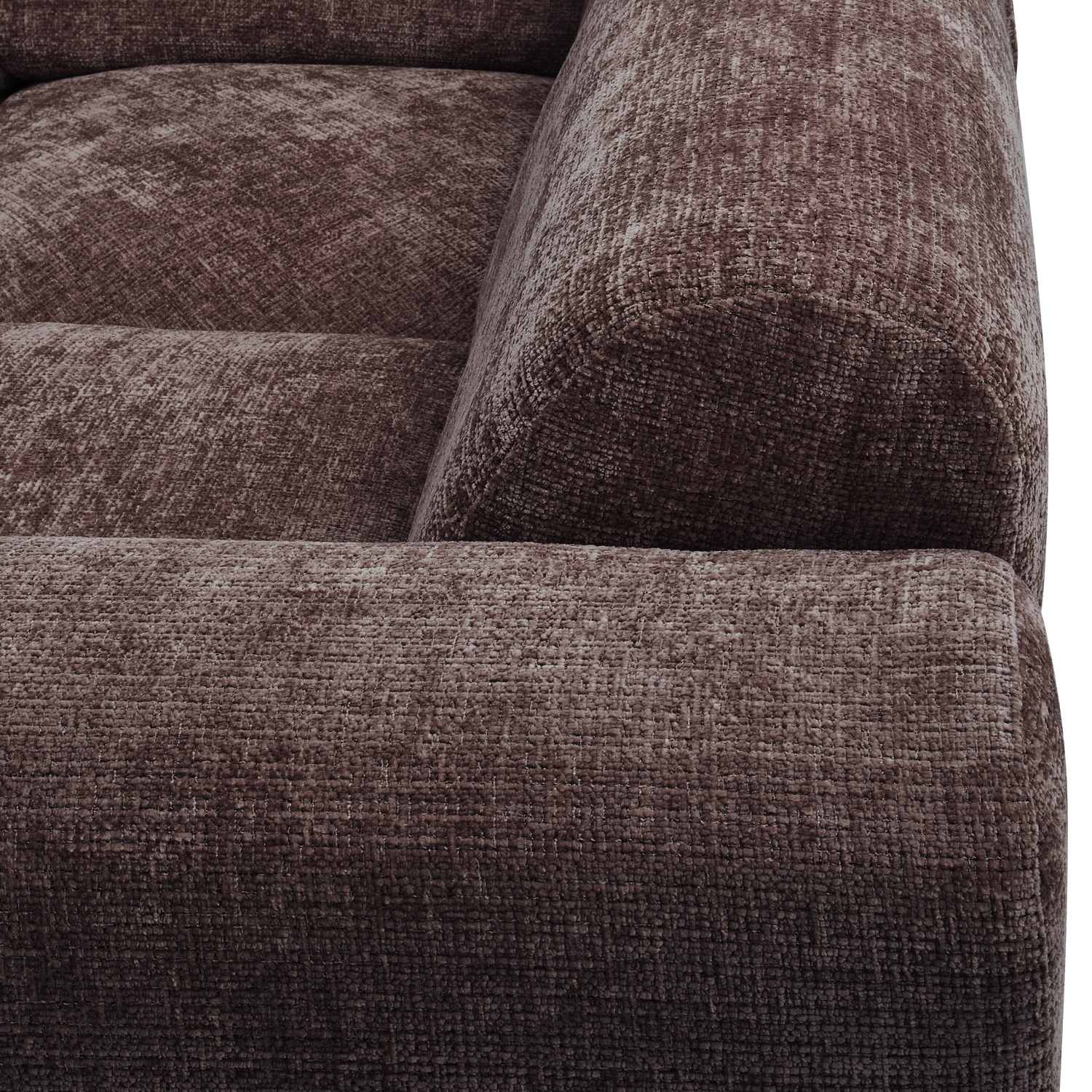 Kampinė sofa CLOUD, dešinė, pintas audinys, šiltai ruda