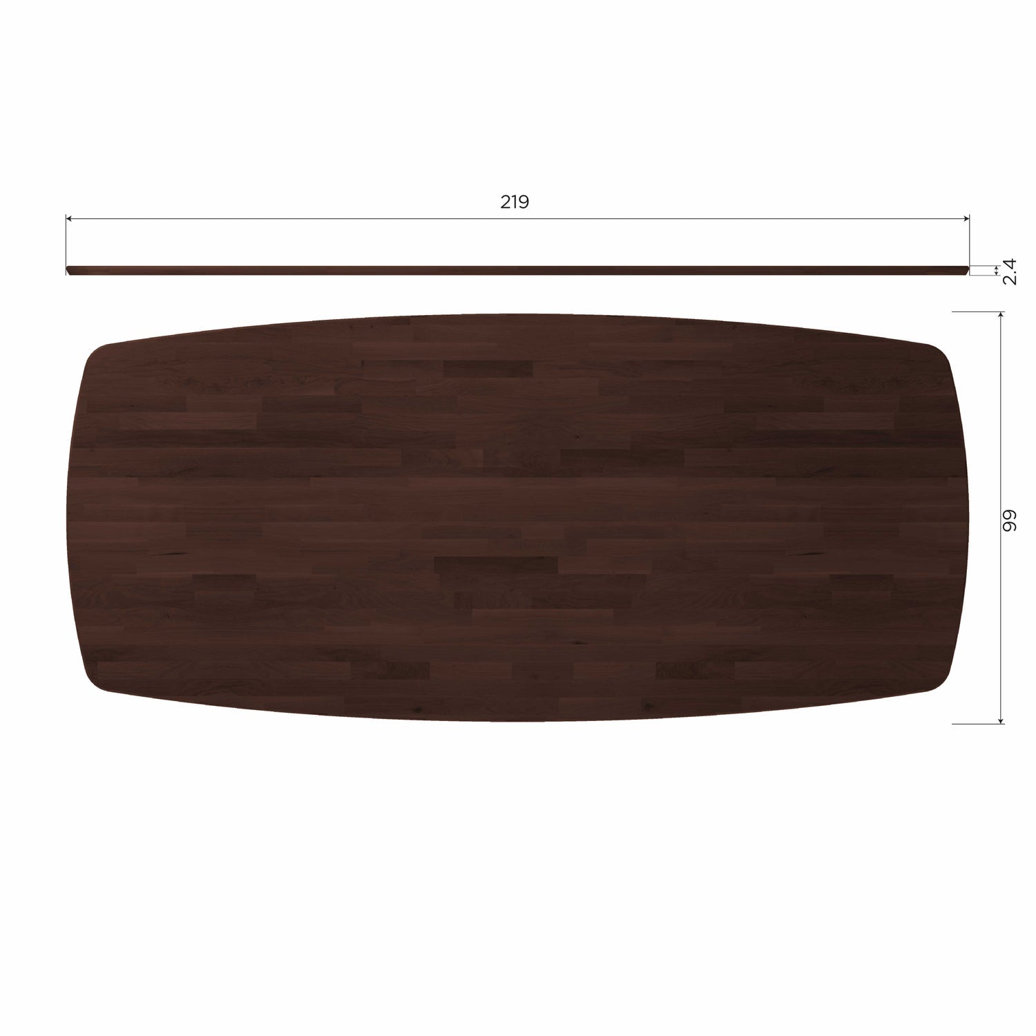 Valgomojo stalas TABLO, ovalus 220x100 cm
