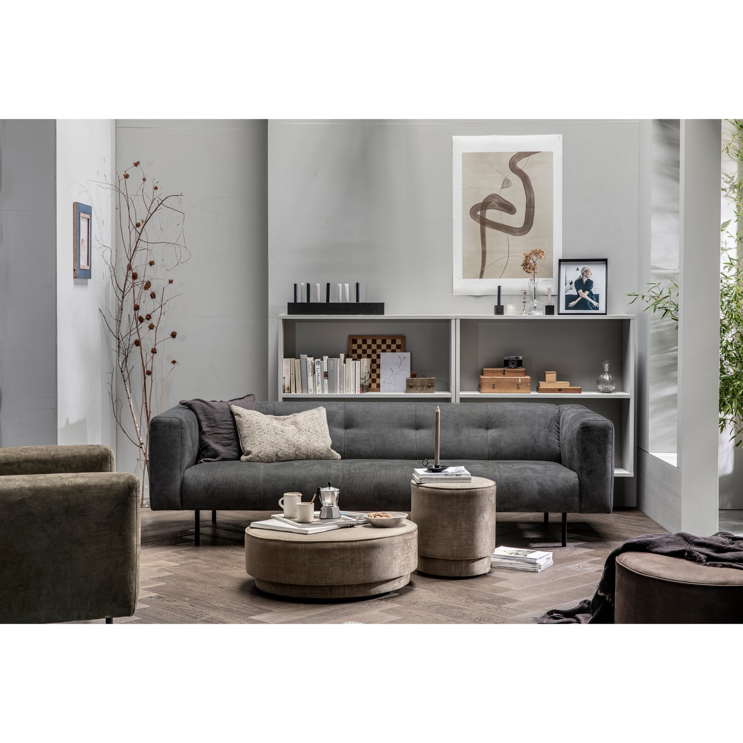 SKIN 2,5-SEATER 213 CM SKIN DARK GREY
