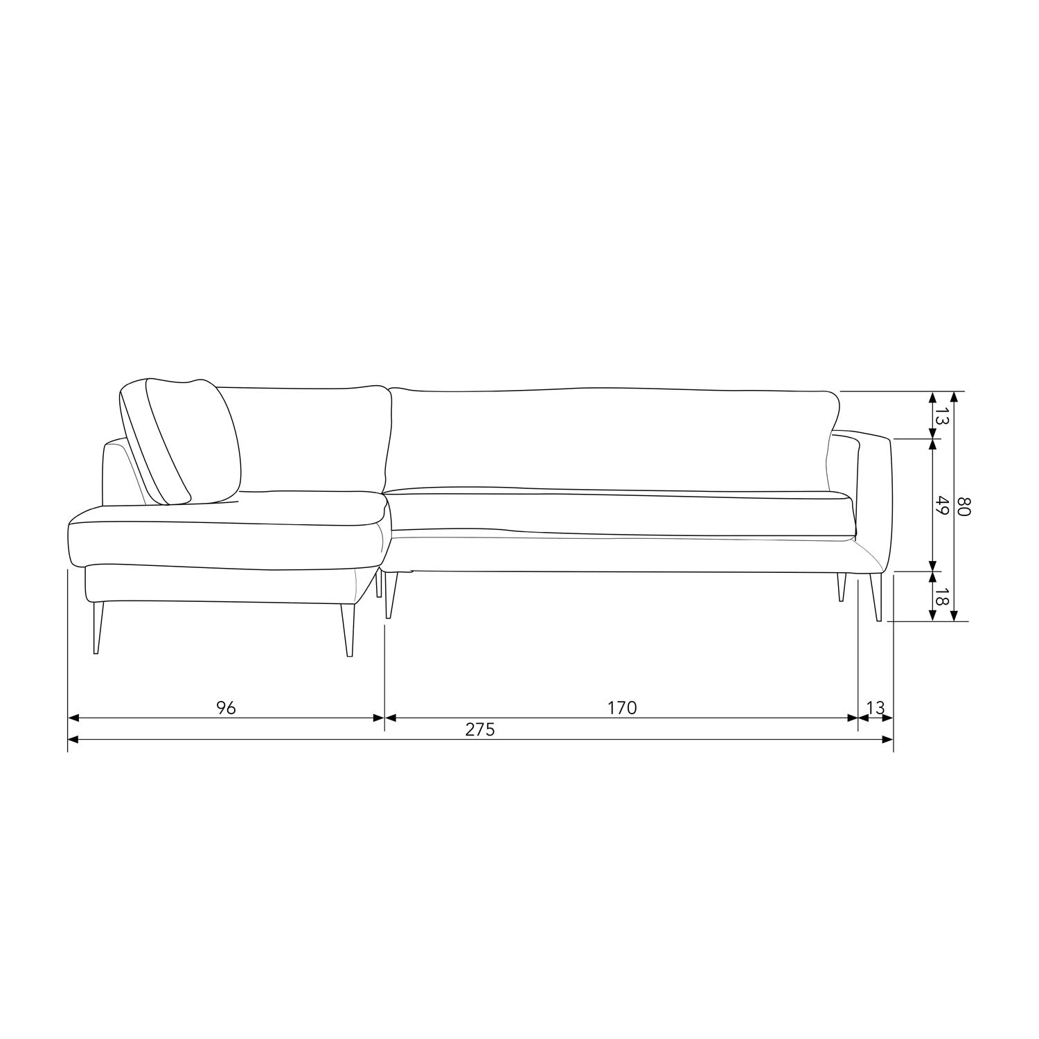 CREW CORNER SOFA LEFT DARK GREY