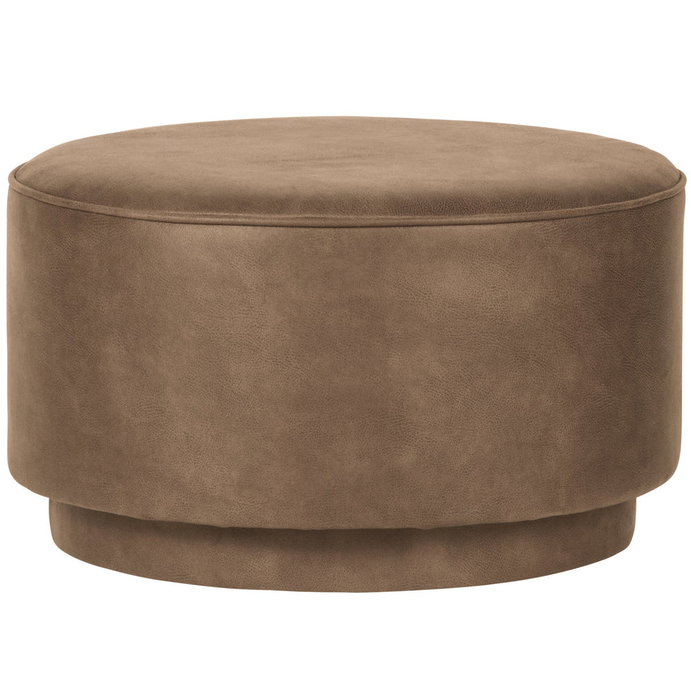 Ottoman COFFEE, imitation leather, cognac color