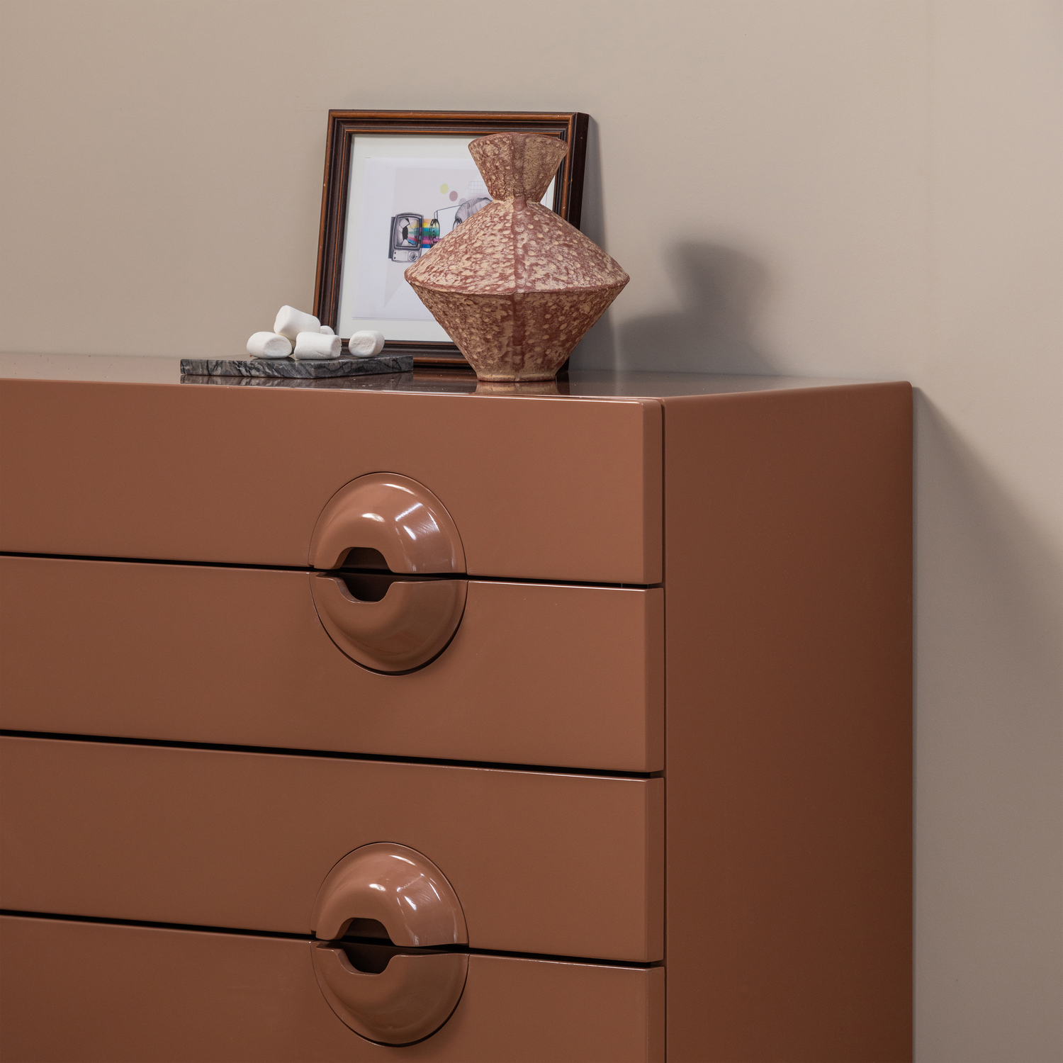 Komoda MERGE, rožinio atspalvio (Old Rose)