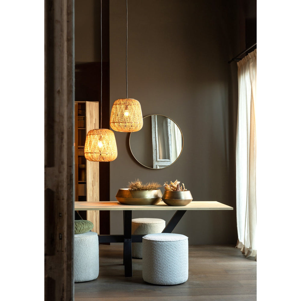 Mirror DOUTZEN, round, metal, gold color