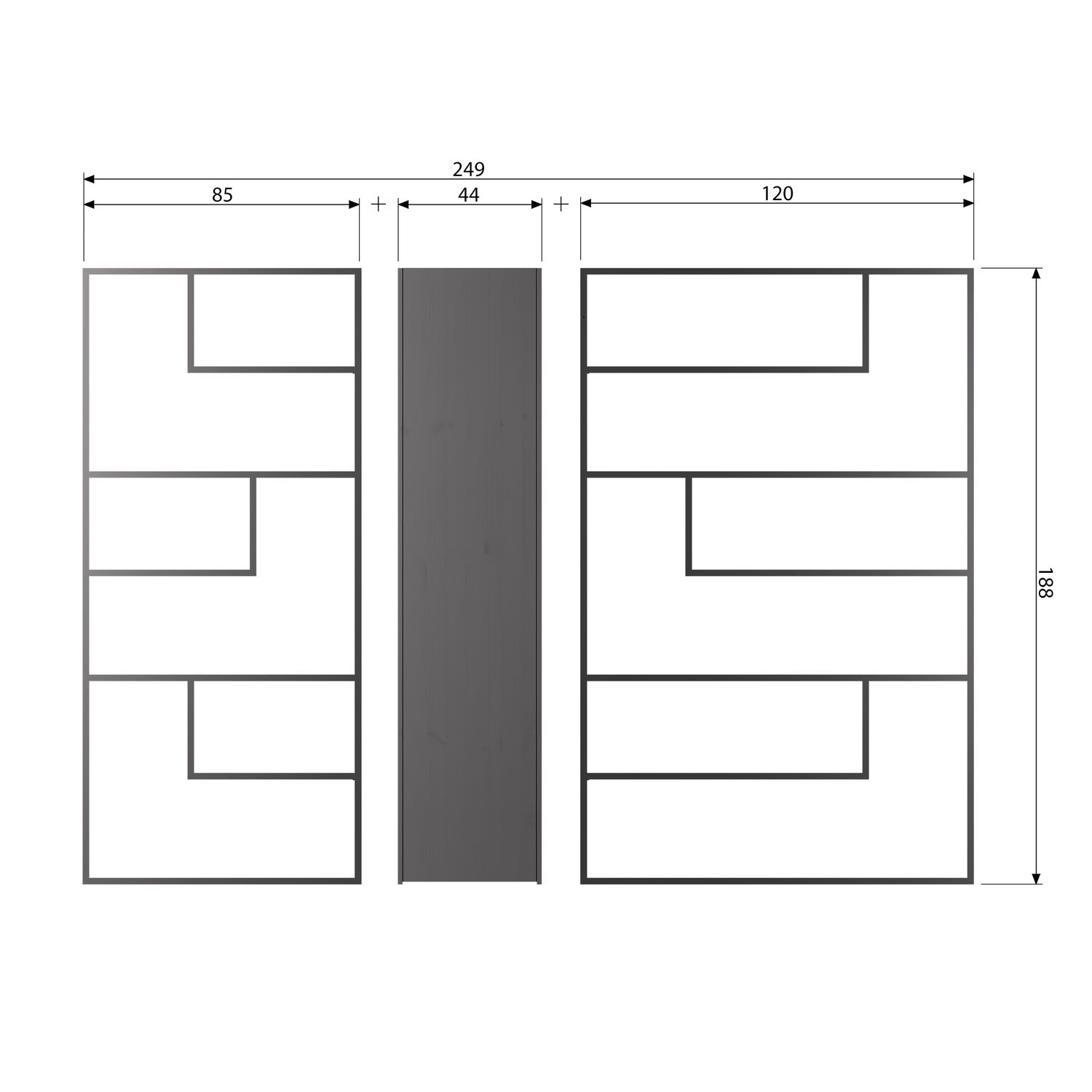 Storage cabinet TEUN, pine, black