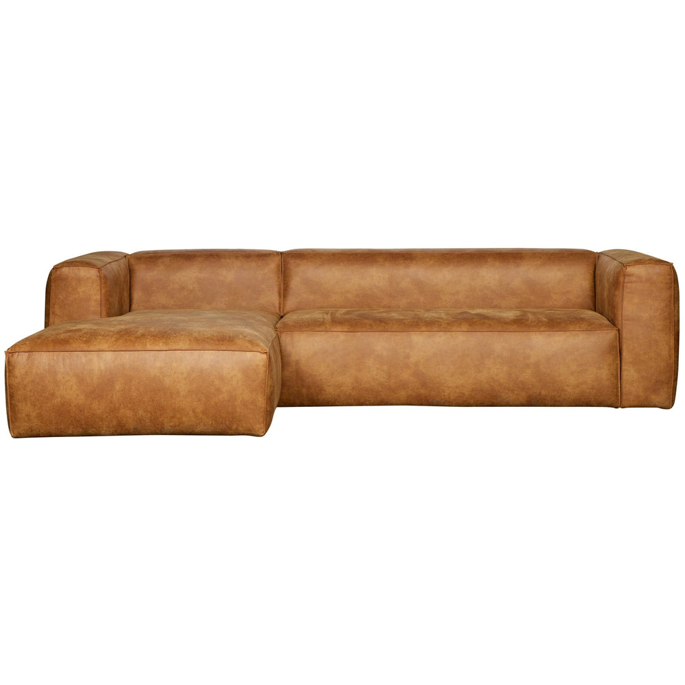 Kampinė sofa BEAN, kairė, konjako eko oda