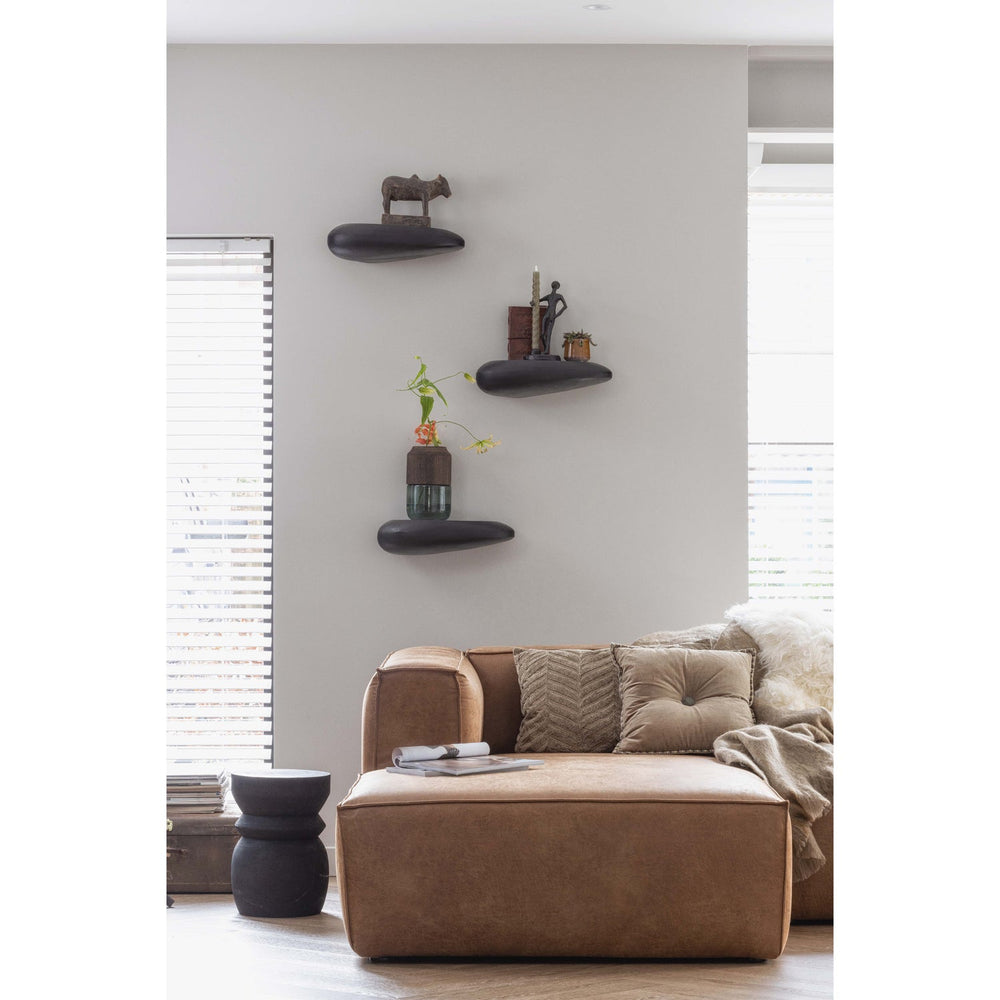 Kampinė sofa BEAN, kairė, konjako eko oda