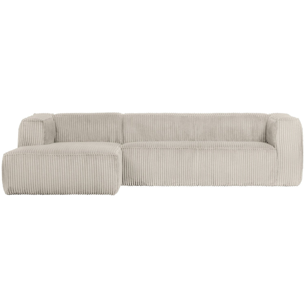 Kampinė sofa BEAN, kairė, natūralus audinys
