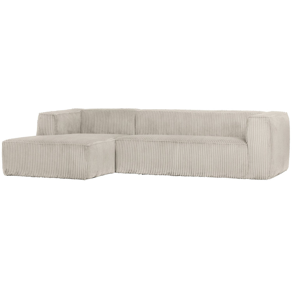 Kampinė sofa BEAN, kairė, natūralus audinys