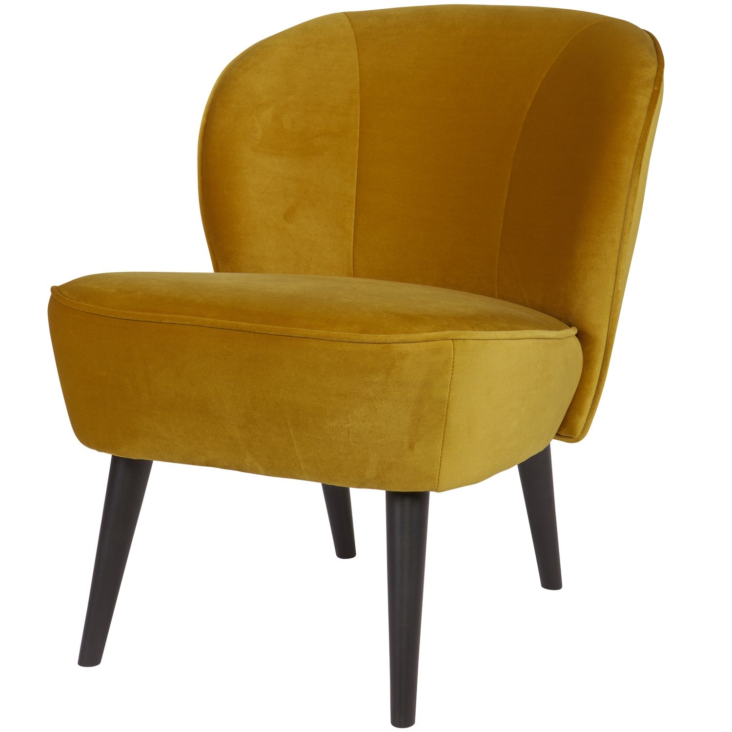 Fotelis SARA, veliūras Ochre