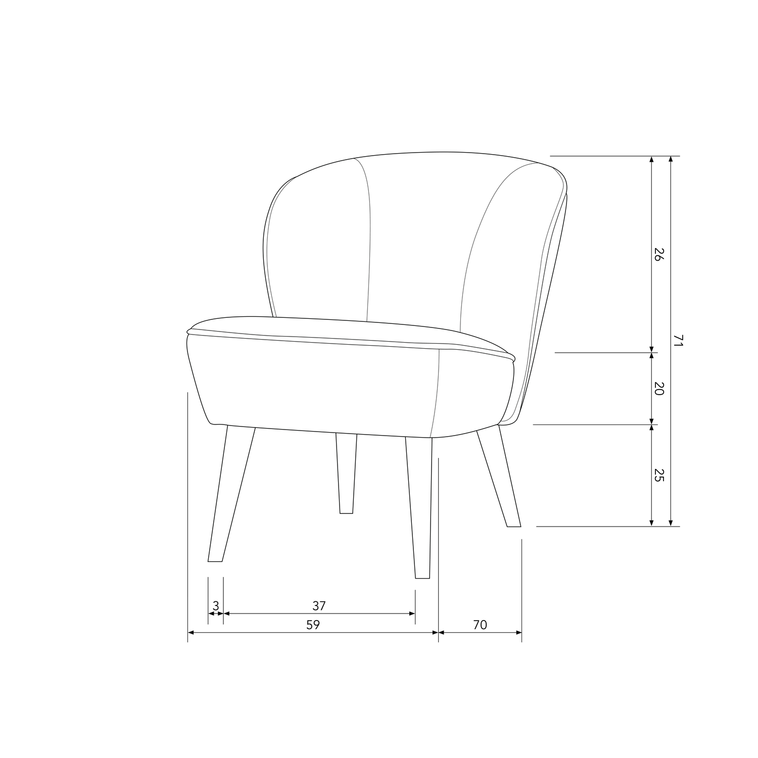 Fotelis SARA, teddy, smėlio