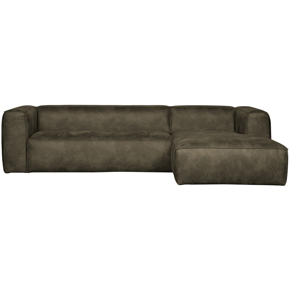 Corner sofa BEAN, right, eco leather, khaki