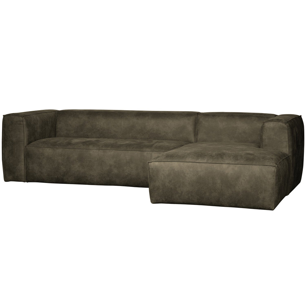 Corner sofa BEAN, right, eco leather, khaki