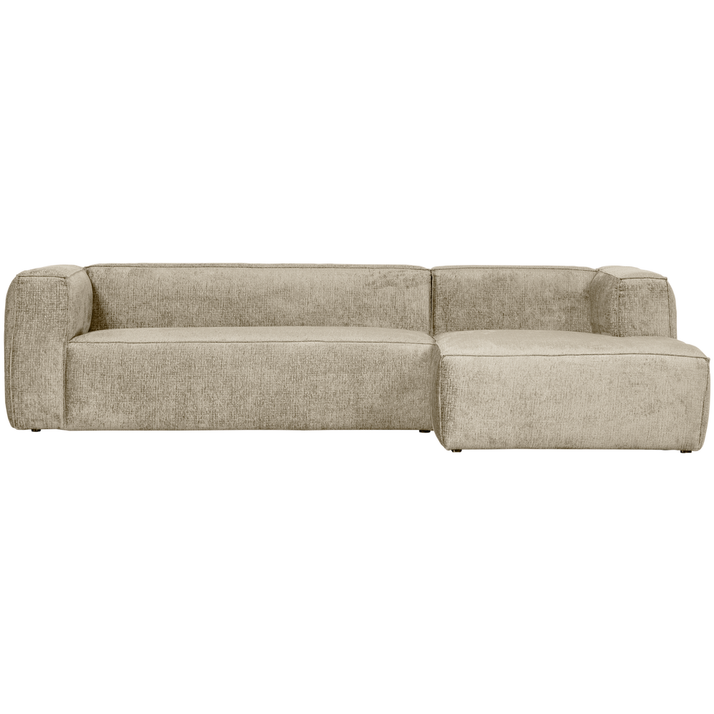 Corner sofa BEAN, right, velvet, Buttermilk