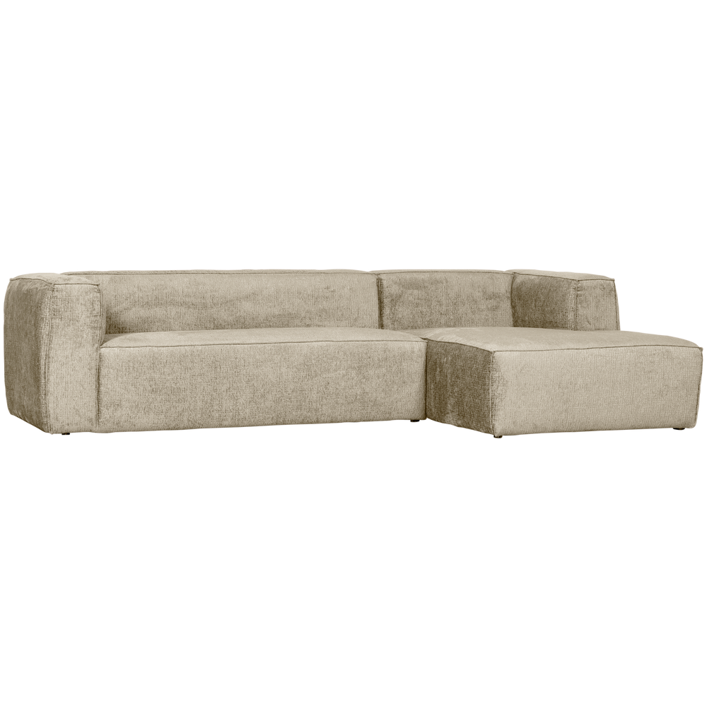 Corner sofa BEAN, right, velvet, Buttermilk