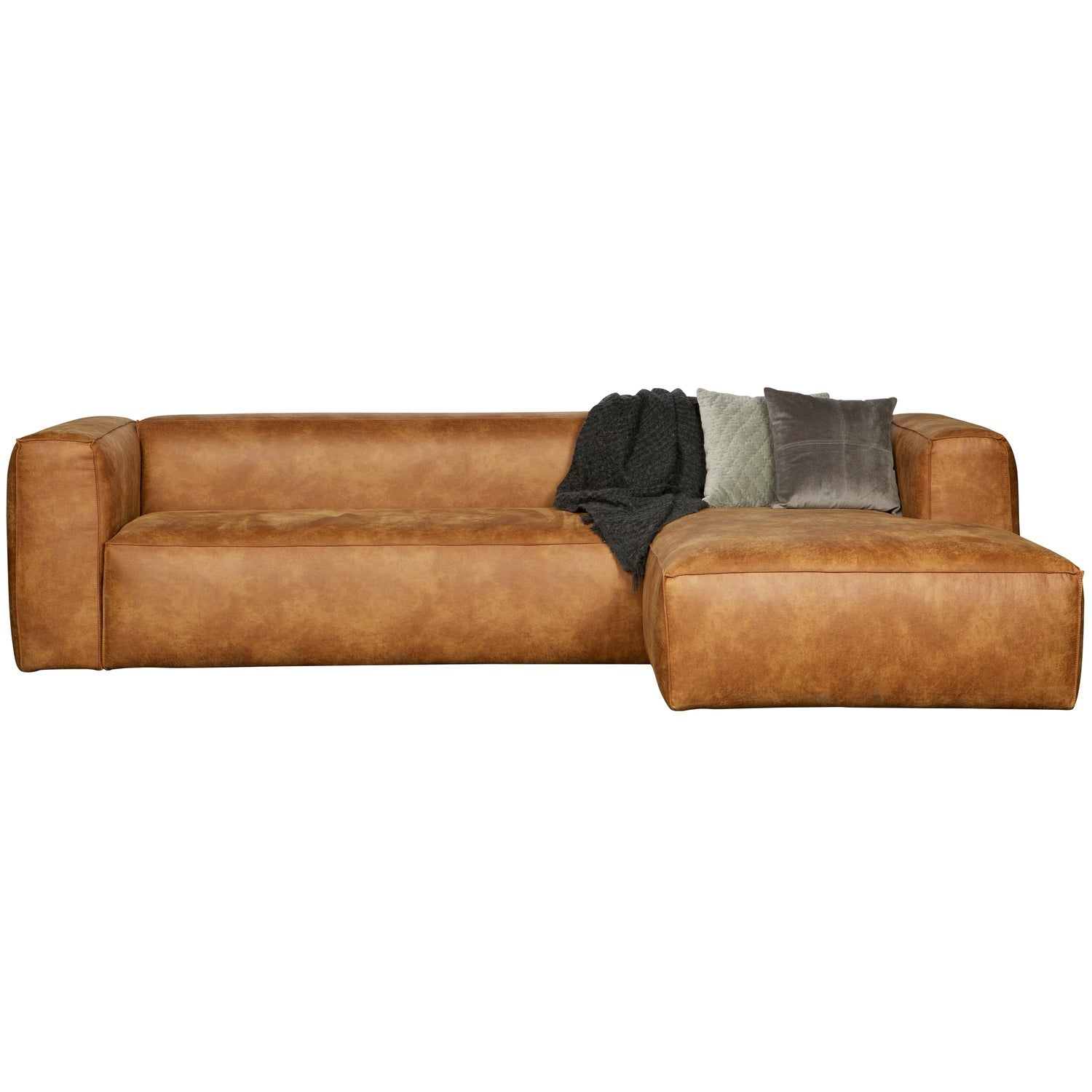Kampinė sofa BEAN, dešinė, eko oda, konjako