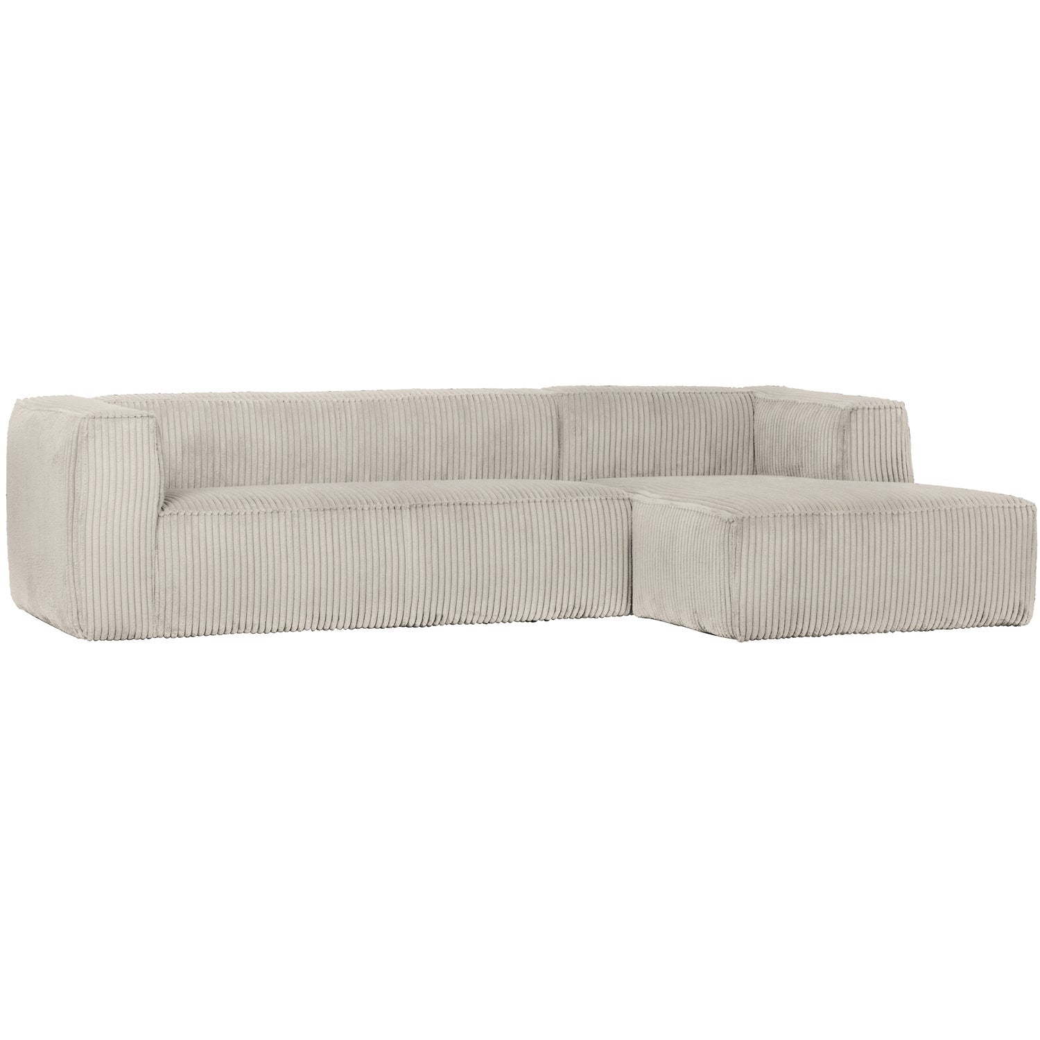 Kampinė sofa BEAN, dešinė, natūralus audinys