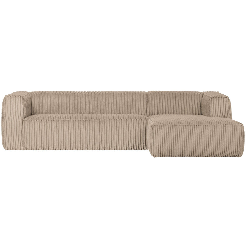 Corner sofa BEAN, right, fabric, Travertin