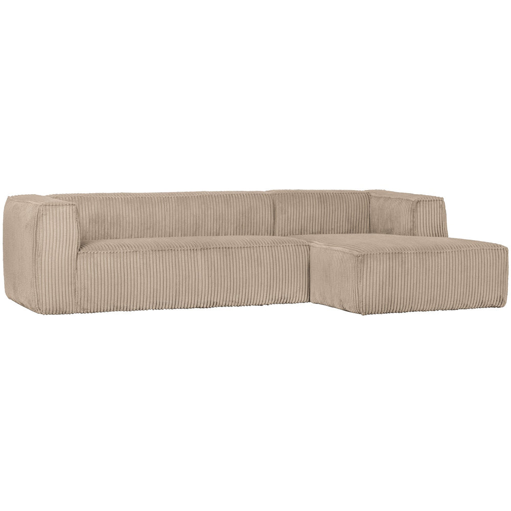 Corner sofa BEAN, right, fabric, Travertin