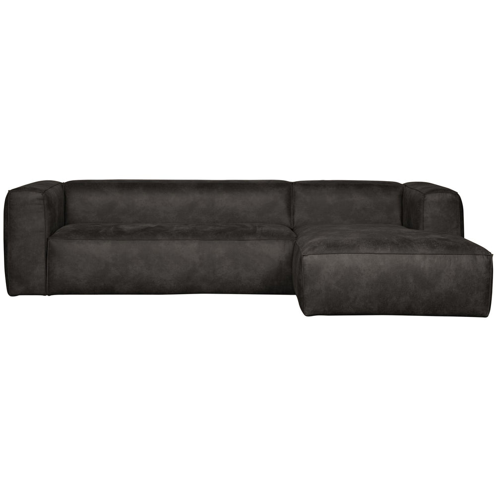 Corner sofa BEAN, right, eco-leather, black
