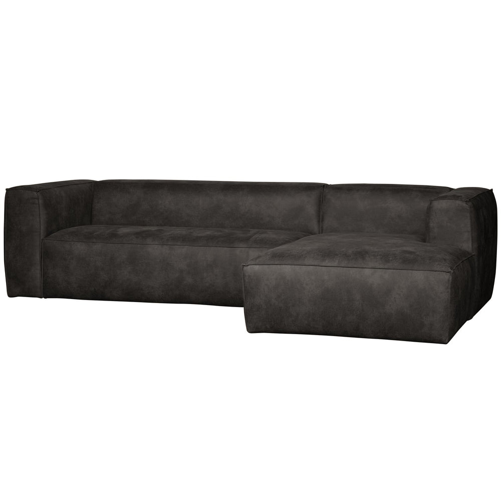 Corner sofa BEAN, right, eco-leather, black