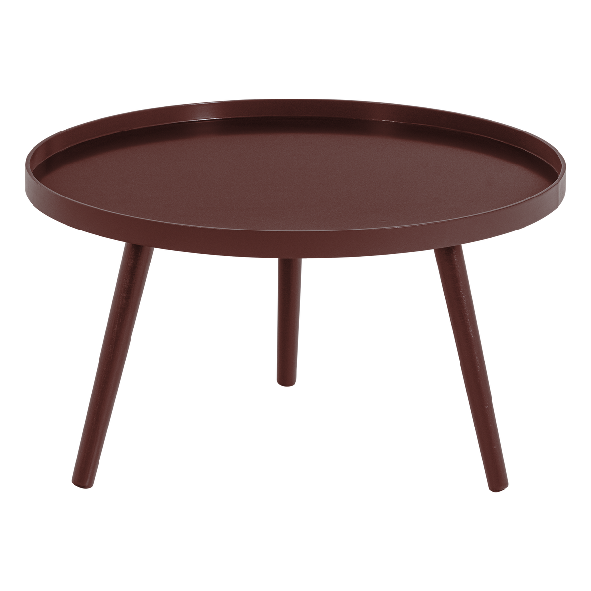 Šoninis staliukas MESA 60 cm, MDF ir pušis, bordo spalva