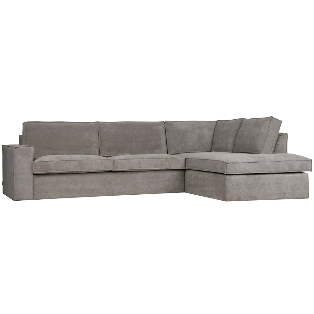 Corner sofa THOMAS, Ribcord, Weathered Green