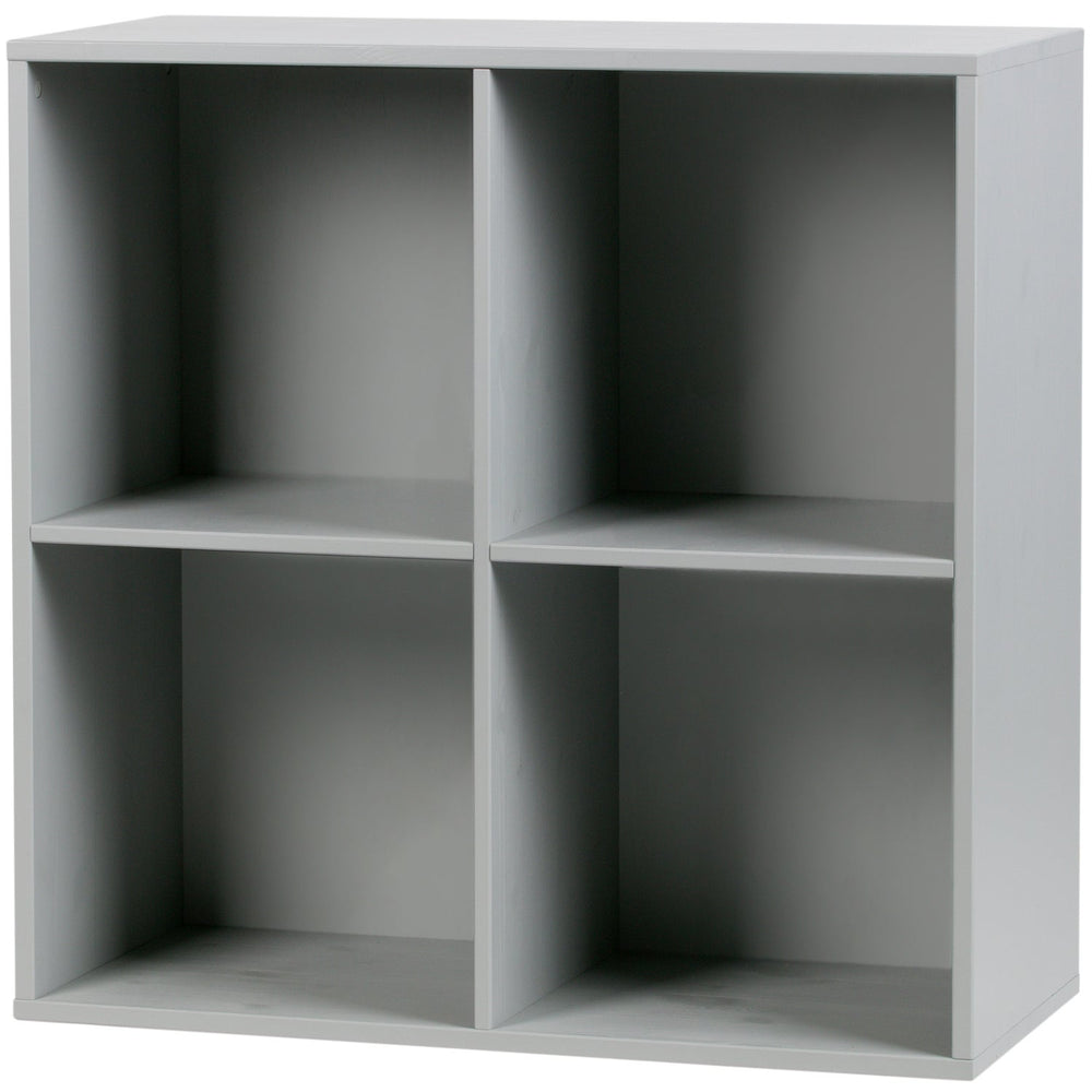 LOWER CASE module, four open compartments, pine, concrete grey