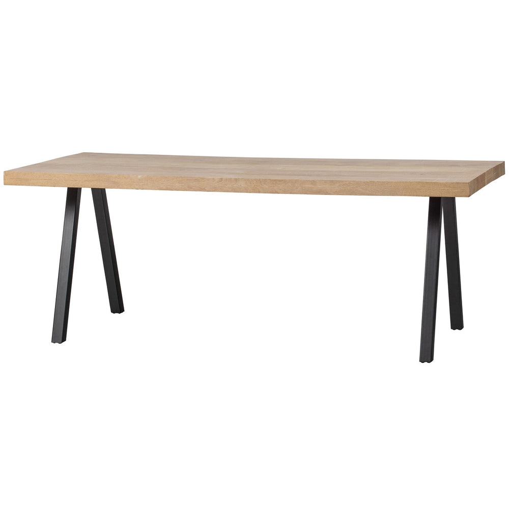 Valgomojo stalas TABLO, mango 180x90 cm, kvadratinės kojos