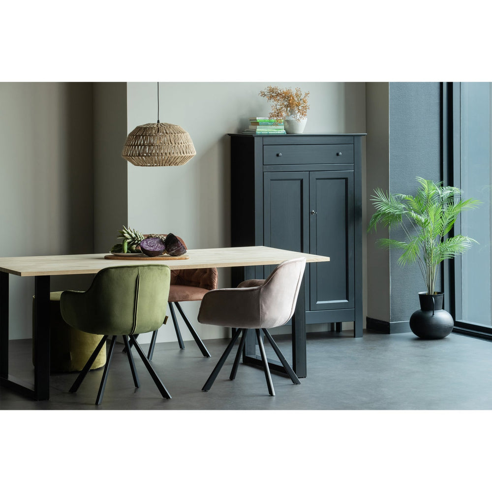 Stalas TABLO, ąžuolas 200x90 U juodos