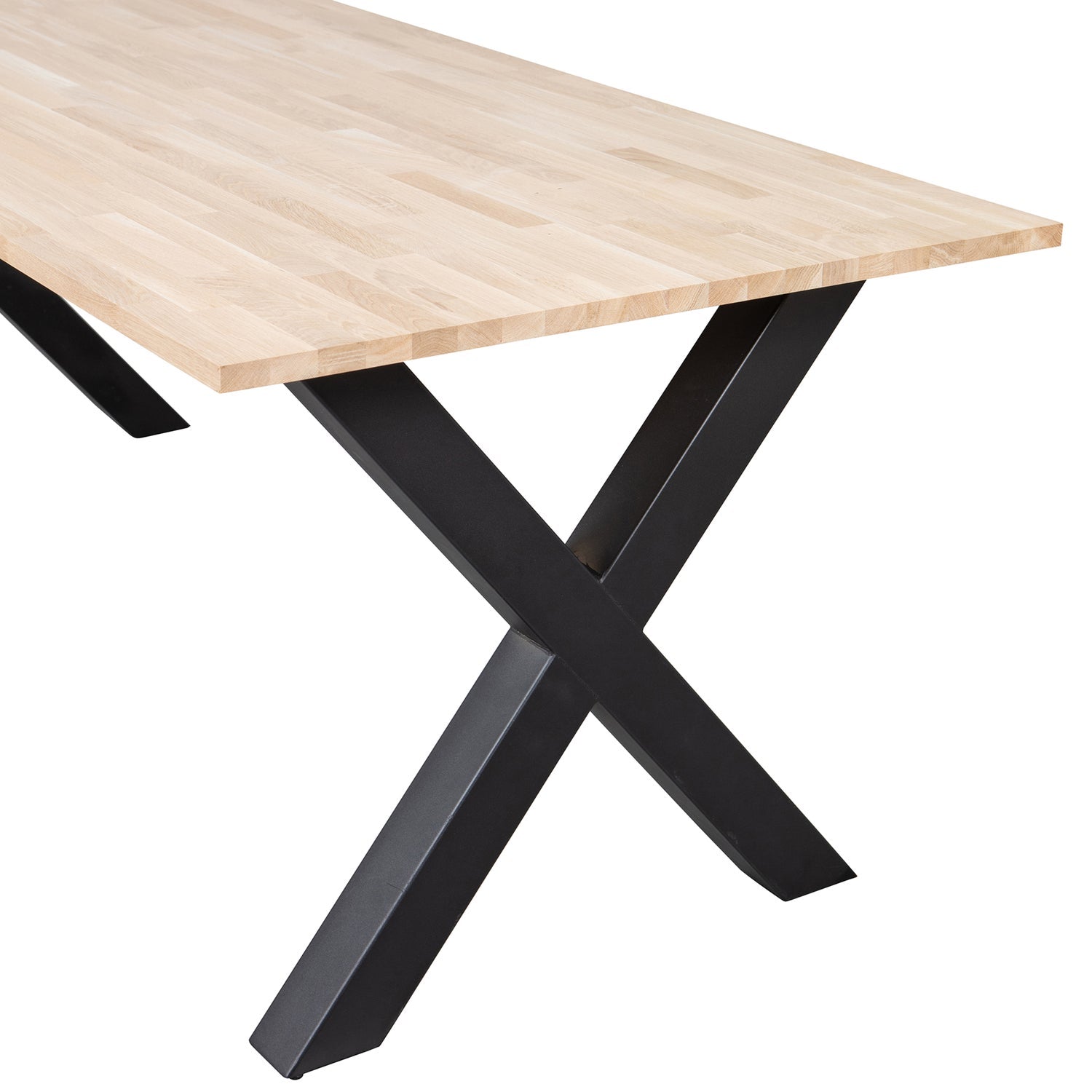 Stalas TABLO, ąžuolas 200x90 Alkmaar juodos