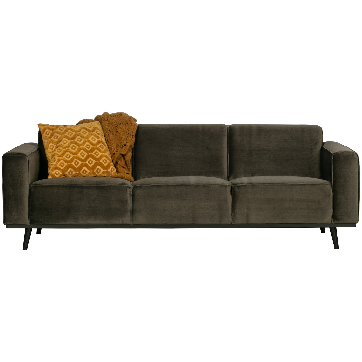 Sofa STATEMENT 3-vietė 230 cm, veliūras šilta žalia