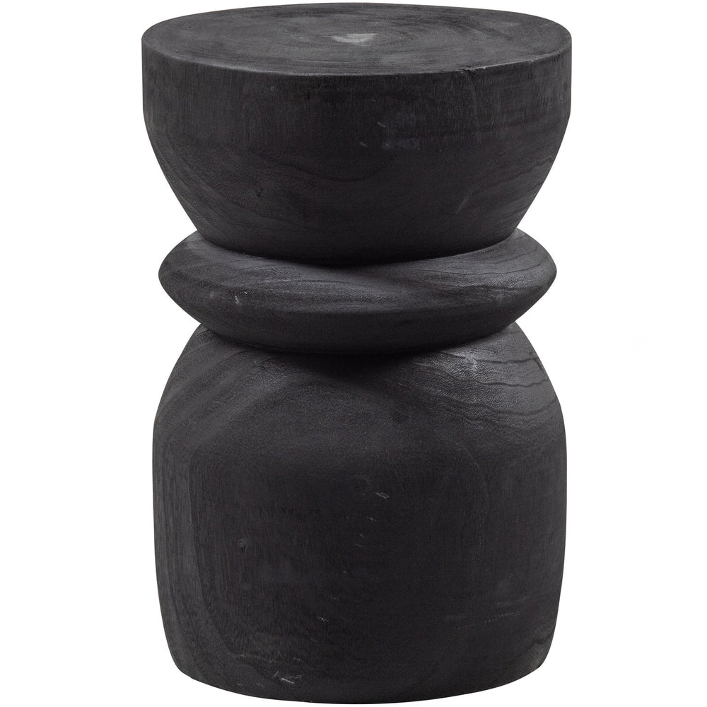 Stool BIKKEL, paulownia wood, black