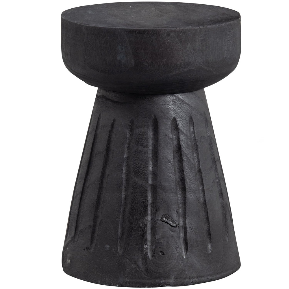 Stool BORRE, paulownia wood, black