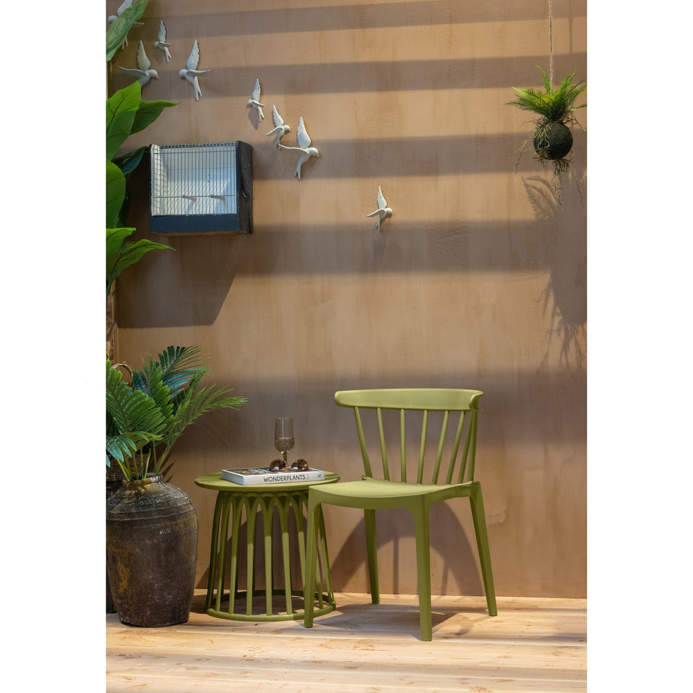 BLISS GARDEN CHAIR WITH BARS PLASTIC MATCHA GREEN