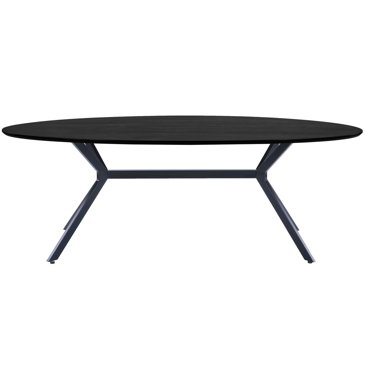 Ovalus stalas BRUNO, juodas MDF 220x100 cm