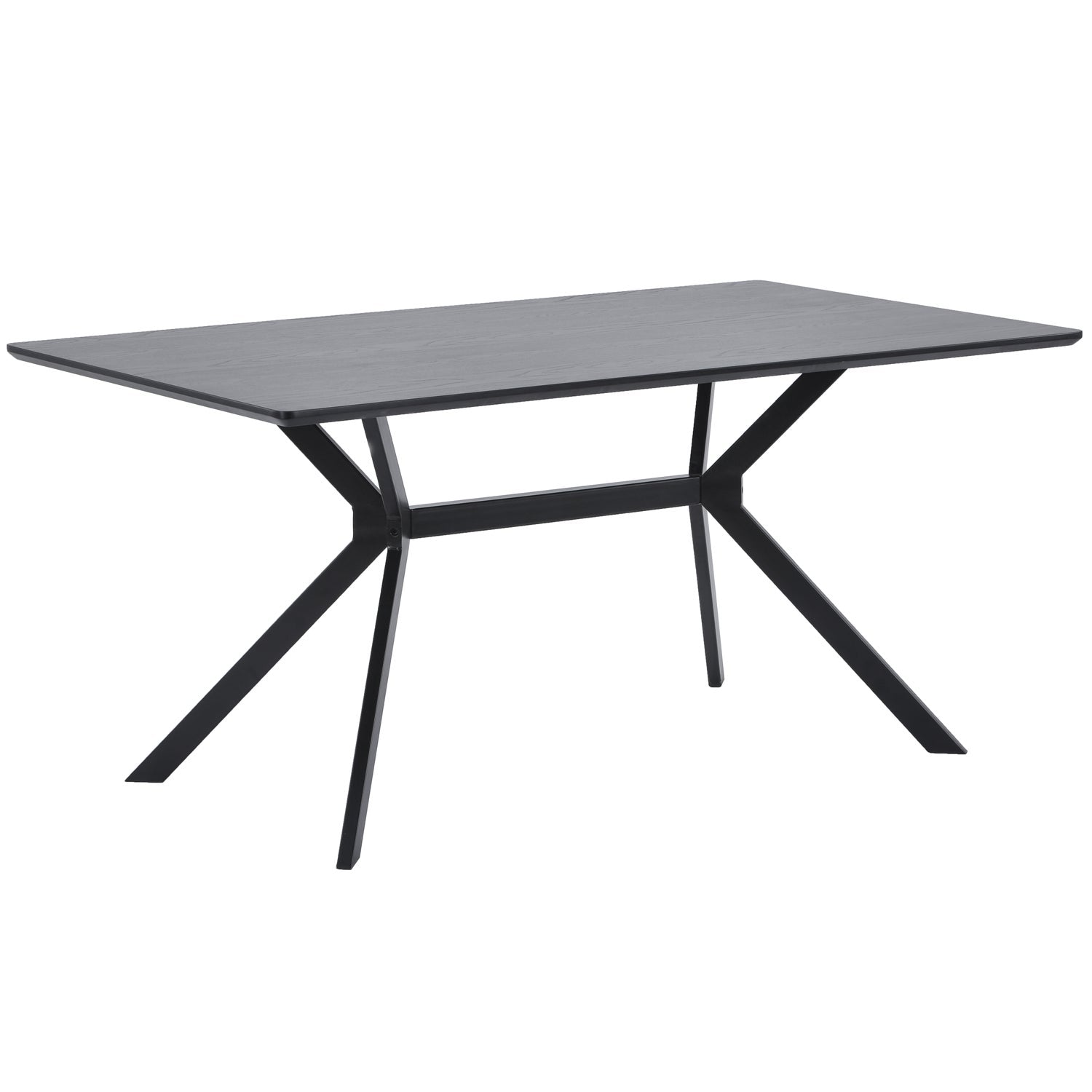 Stačiakampis stalas BRUNO, juodas MDF 160x90 cm
