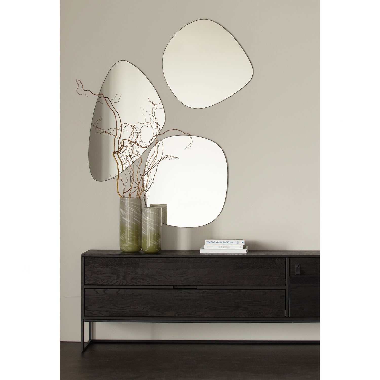 PHILOU mirror, black, 60x55 cm