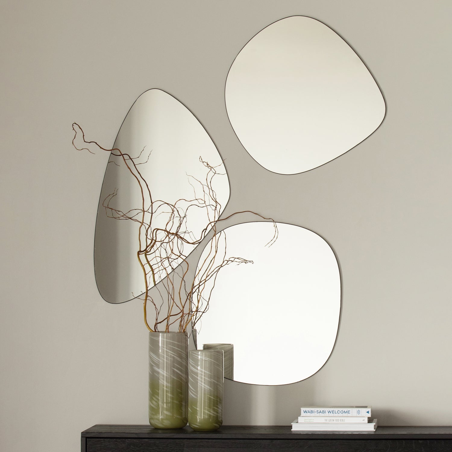 PHILOU mirror, black, 59x60 cm
