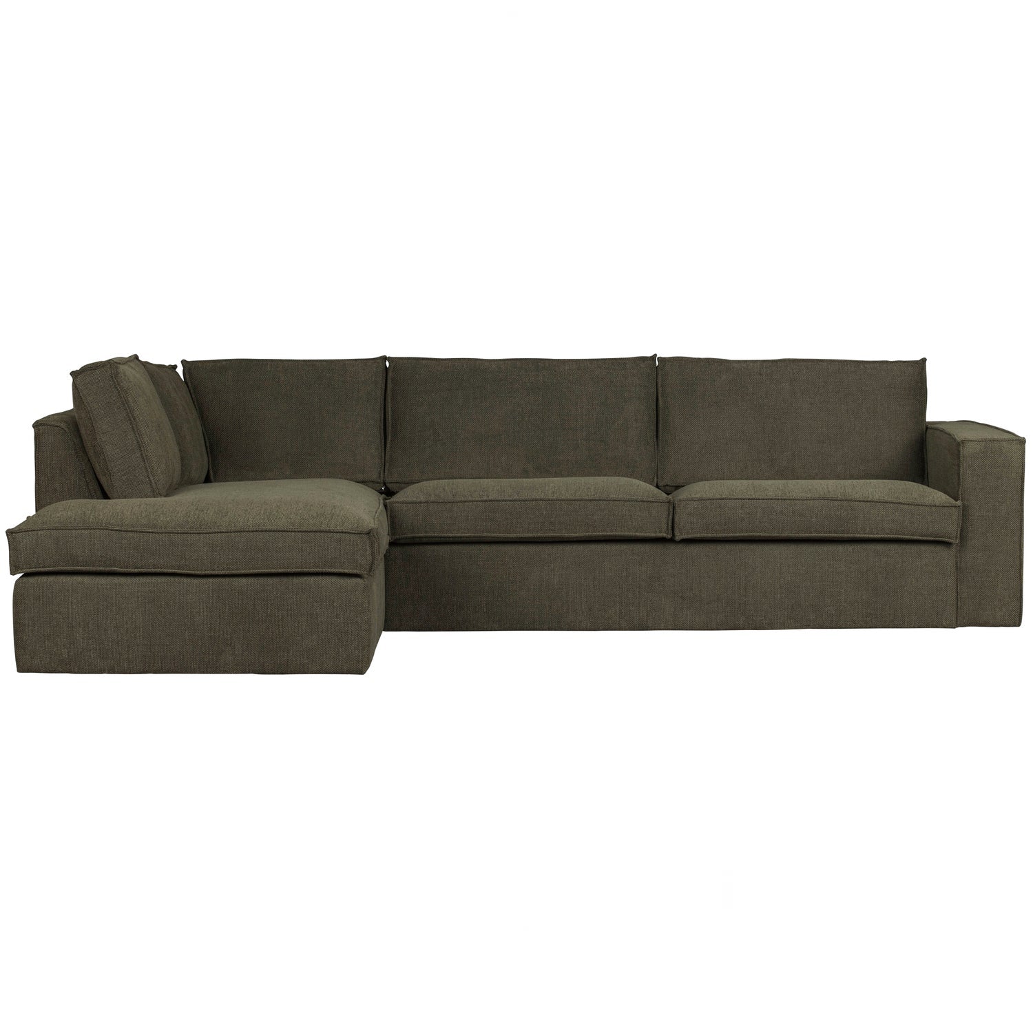 Kampinė sofa FREDDIE, kairė, šiltai žalia