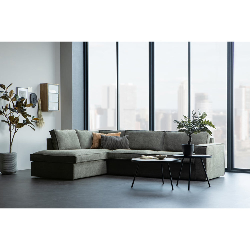 Kampinė sofa FREDDIE, kairė, šiltai žalia