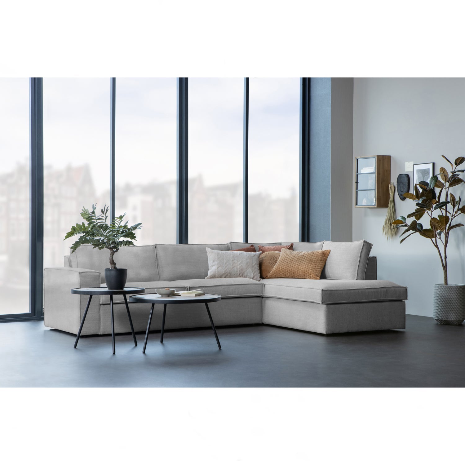 Kampinė sofa FREDDIE, dešinė, natūrali