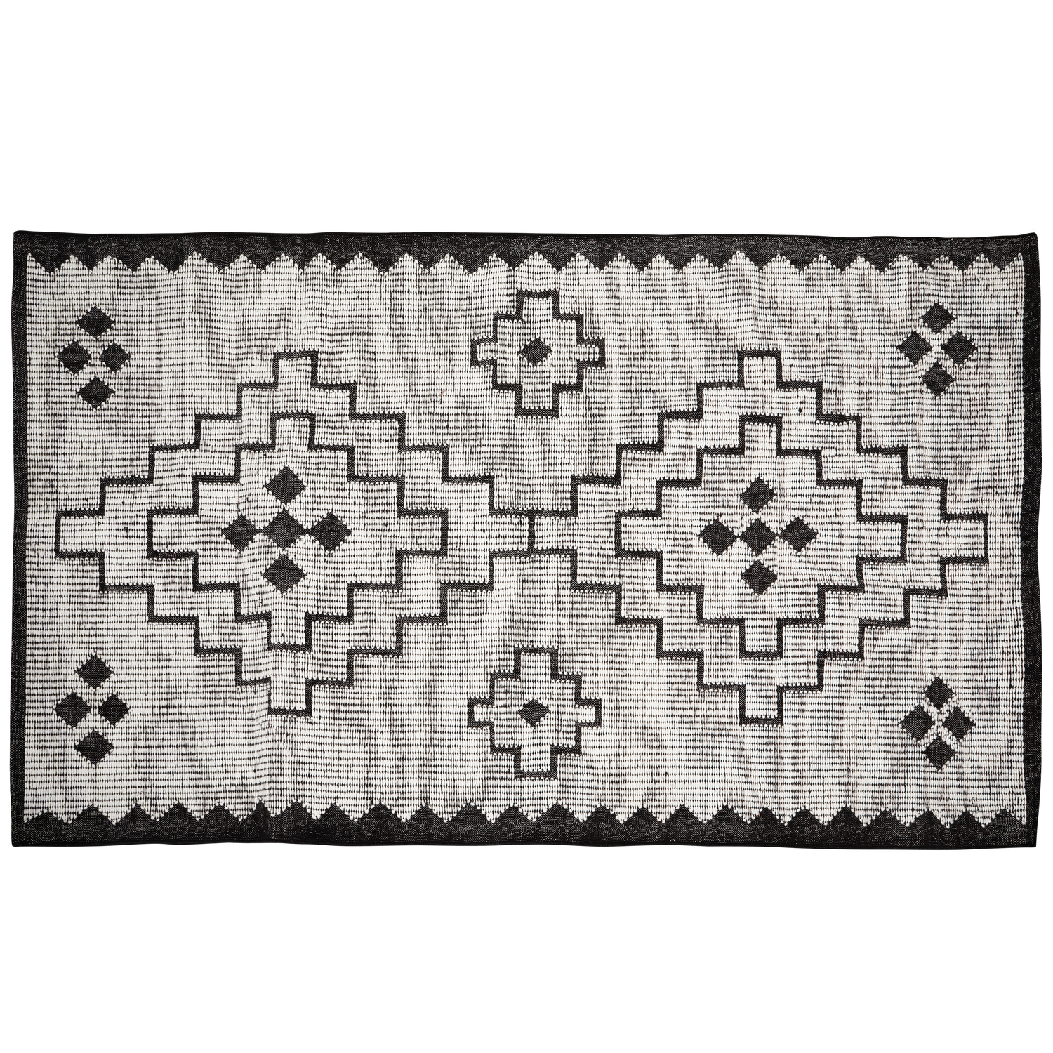 Kilimas OMARI, vilna/džiutas, natūrali/juoda, 160x230 cm