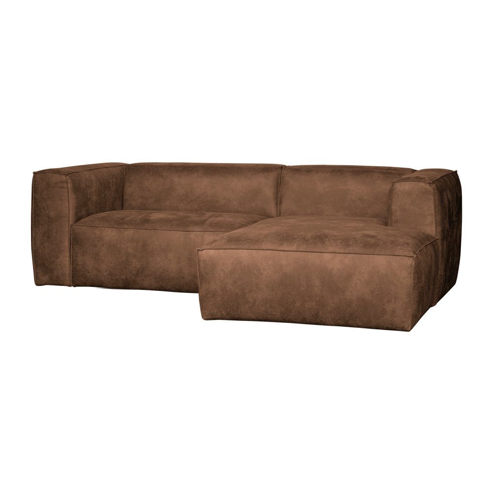 Sofa BEAN, šezlongas dešinysis eko oda konjako ruda
