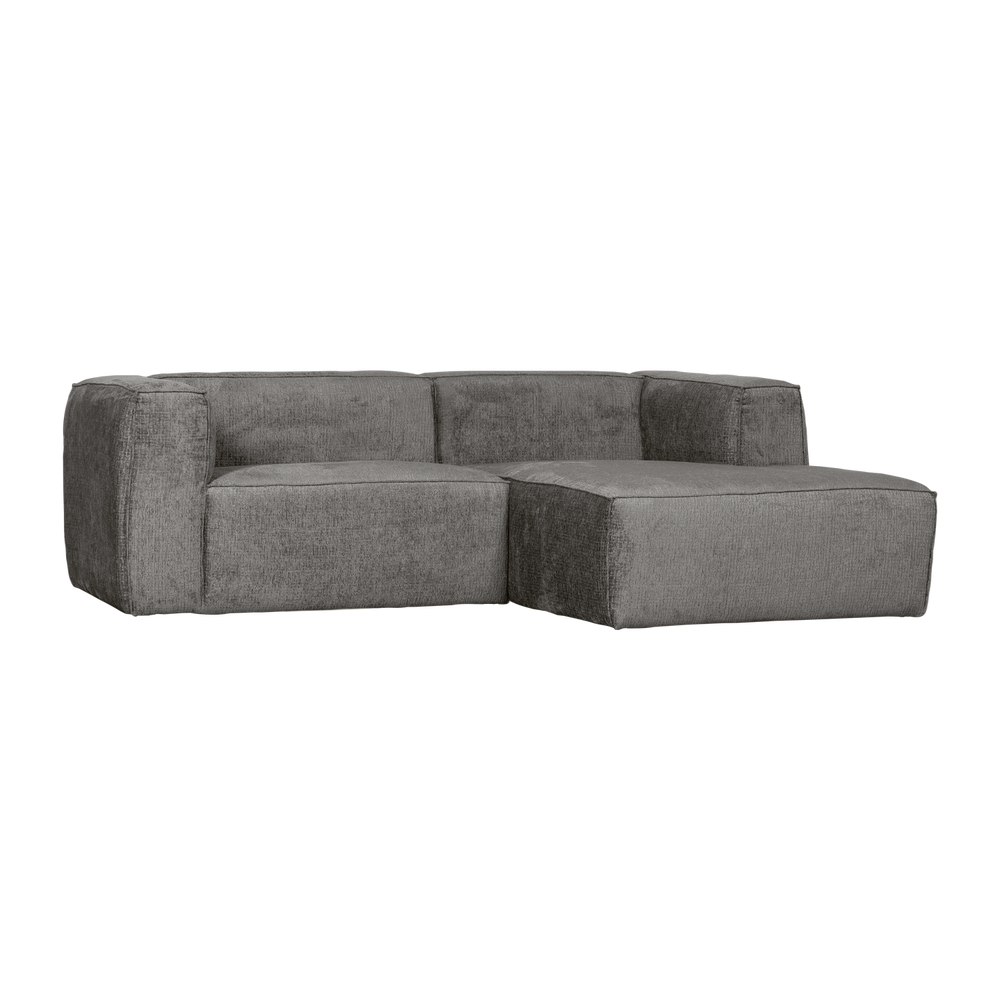 Sofa BEAN, šezlongas dešinysis struktūrinis veliūras debesų mėlyna