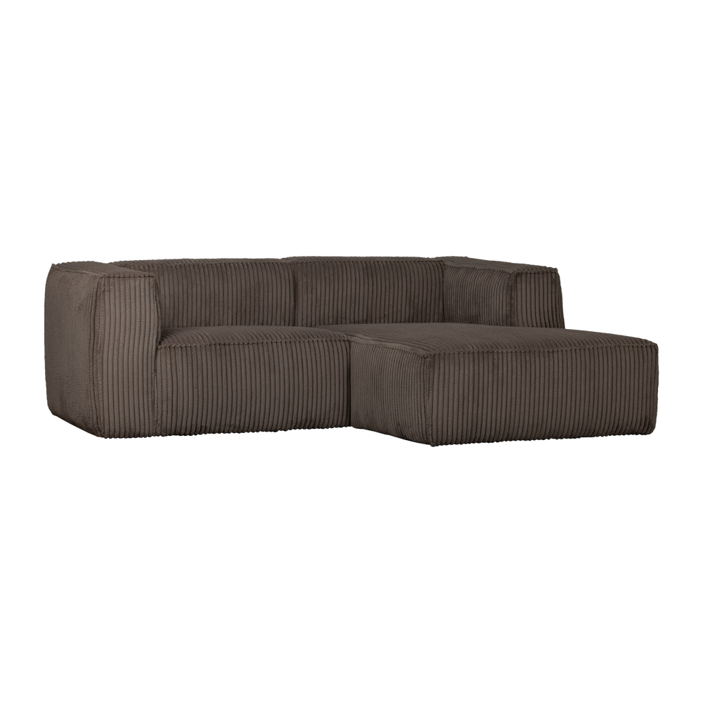 Sofa BEAN, su šezlongu dešiniuoju reljefinė audinio purvo
