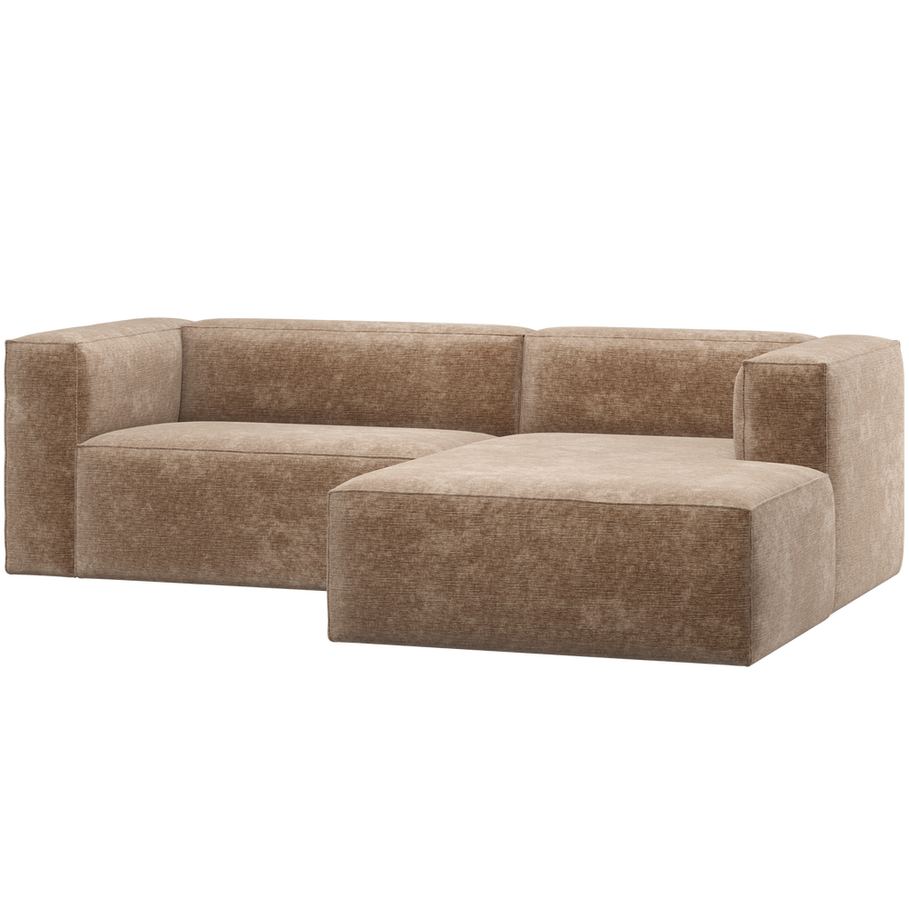 Sofa BEAN, šezlongas dešinysis šenilo veliūras taupe