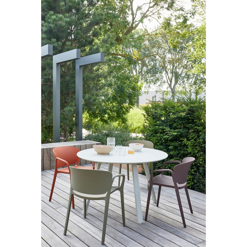 AUKE OUTDOOR TABLE ALUMINUM MIST 75xO120CM